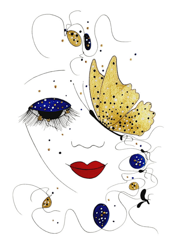 Adage d'Or fait partie des tableaux modernes de la série picturale «Arabesque» est un tableau moderne et abstrait qui a été réalisé à la peinture acrylique sur papier coton Fabriano 350gr par Alessandra Viotti-Gilabert, artiste peintre contemporain.