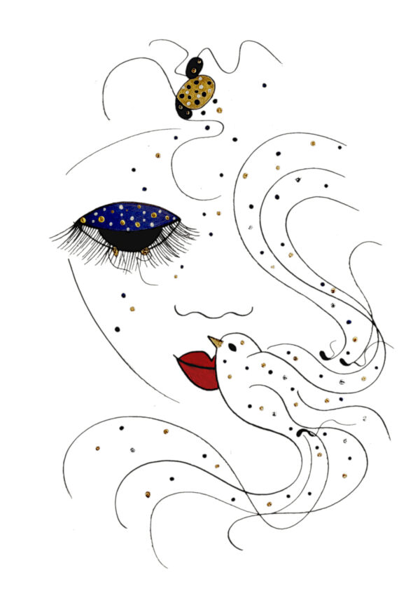 Arabesque de la série picturale «Arabesque» est un tableau moderne et abstrait qui a été réalisé à la peinture acrylique sur papier coton Fabriano 350gr par Alessandra Viotti-Gilabert, artiste peintre contemporain.