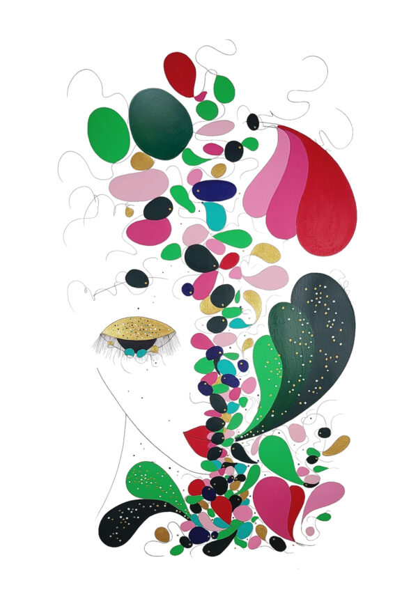 Mise en scéne du tableau Moderne Flower Star de la série picturale Amazonie.