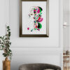 Mise en scéne de l'œuvre originale certifiée pièce unique Anni Ruggenti. Peinture Acrylique avec pigments irisés or et argent. C'est un tableau moderne avec des couleurs vives bleu foncé, or et Argent.