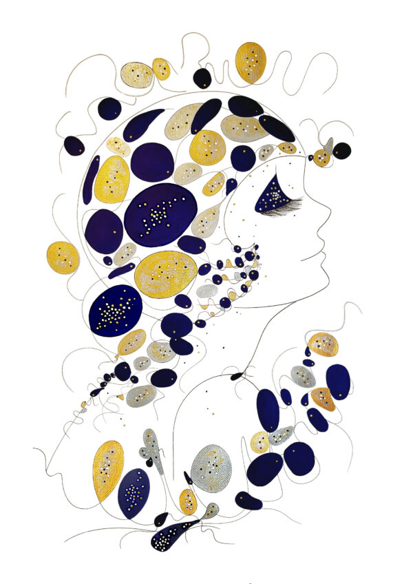 Happy Days, tableau moderne aux couleurs vives de la série picturale Ad Astra.