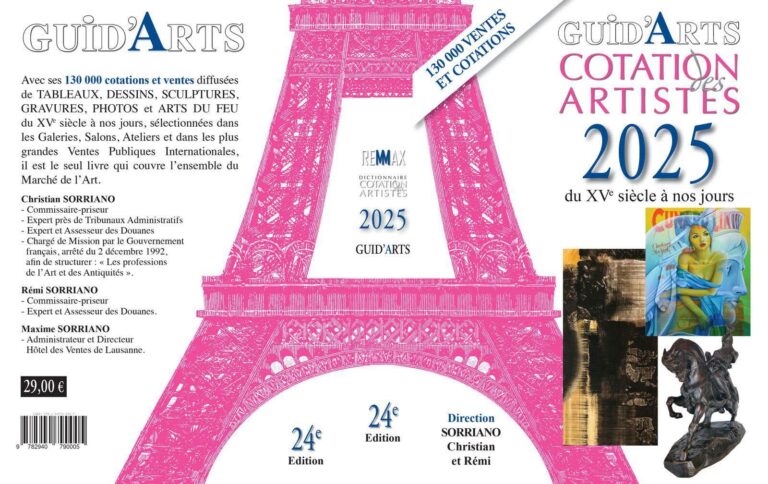 Dictionnaire des artistes cotés 2025 de la fondation Douot