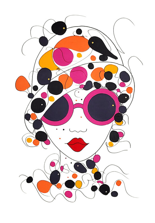 Peinture sur papier conton de l'oeuvre Fashion. Ce dessin a été reproduit en 30 exemplaires numérotés et certifiés fine art par l'artiste.
