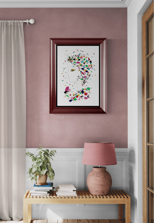 L'œuvre originale certifiée pièce unique Spring. C'est un tableau moderne aux couleurs vives multiple : du bleu, noir,vert, rouge, etc..