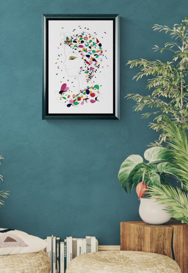 L'œuvre originale certifiée pièce unique Spring. C'est un tableau moderne aux couleurs vives multiple : du bleu, noir,vert, rouge, etc..