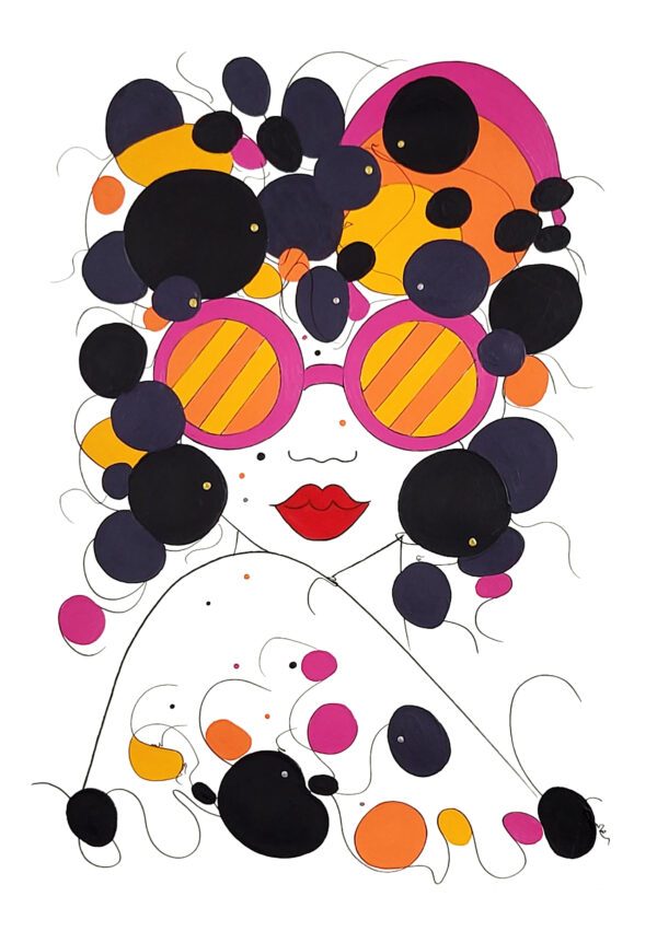 Pop Summer, digigraphie de la collection des tableaux modernes d'Alessandra Viotti-Gilabert Artiste Peintre Contemporain.
